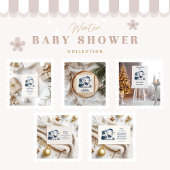 Invitation Baby shower bleu éléphant de Noël