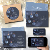 Cartes Pour Fêtes Annuelles Bonnes Fêtes d'ornement bleu plat