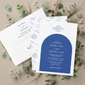 Save The Date Blue Clam Seashells Coastal Seaside Beach Wedding (Personnalisez la collection de ce créateur indépendant. Test)