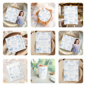 Serviette En Papier Blue Coquette Bow Girl Birthday Party