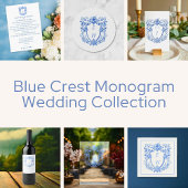 Symbole Mariage du monogramme en lin bleu orange
