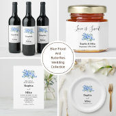 Tenture Blue Watercolour Floral and Butterflies Wedding