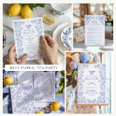 Amour en Fleur Bleu Floral Invitation douche nupti