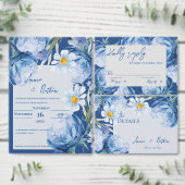 Invitation Chic Joli Fleurs Bleues Mariage Floral tendance (Personnalisez la collection de ce créateur indépendant.)