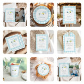 Serviette En Papier Blue En vichy Golf Boy 1er anniversaire