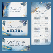 Carte d'affichage Feuille couleur or bleu