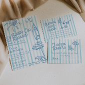 Hand getrokken Baby op het bord Zomer Baby shower Bedankkaart