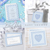 Blue Hearts Baby Shower  Ronde Sticker