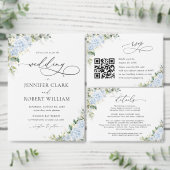 Autocollant Rond Classique Mariage Floral Hydrange (Personnalisez la collection de ce créateur indépendant.)