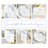 Invitation Code QR Hydrangea Bleue Floral Aquarelle
