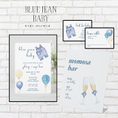 Invitations En Acrylique Blue Jean Baby | Baby shower moderne | ballons gon