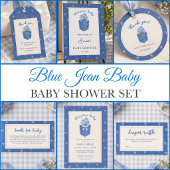 Invitation Fête de Bébé en Jean Bleu