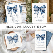 Assiettes En Carton Baby shower Blue Jean Bow
