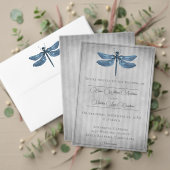 Blauw Jeweled Dragonfly Bruiloft Etiket (Personaliseer deze collectie van deze onafhankelijke maker. Test)