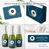 Blue Modern Wreath Custom bedrijf logo Inpakpapier Vel