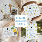 Invitation Blue Freshly Lemon Citrus Graduation Announcement