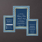 Serviette En Papier Mariage Motif Blue Moroccan Quatrefoil (Personnalisez la collection de ce créateur indépendant.)