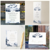 Faire-part de mariage Rustique Blue Watercolor Mou