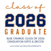 Carte Félicitations à la promotion 2026 Blue Orange Grad