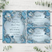 Blauwe Sierbloem Favor Doos Bedankdoosjes (Personaliseer de collectie van deze zelfstandige maker.)