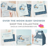 Serviette En Papier Teddy Bear Over the Moon Blue Baby shower
