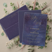 Invitation En Aluminium Galaxie d'or violet céleste étoiles nuit étoilée (Personnalisez la collection de ce créateur indépendant. Test)