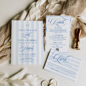 Carte D'accompagnement Détails de mariage bleu simple de luxe