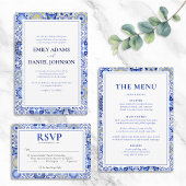 Save The Date Blue Talavera Fiesta : Un Mariage mexicain espagno