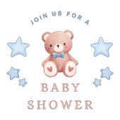 Gobelets En Papier Teddy Bear Baby Boy Shower - Soft Blue Stars