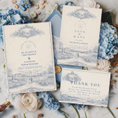 Save The Date Mariage au Domaine du Jardin Toile Bleue