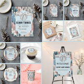 Assiettes En Carton  blanc Baby shower de la forêt d'hiver