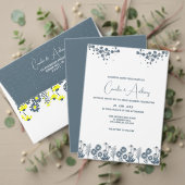 Blauwe Wildbloem Bloemen Boho Bruiloft (Personaliseer deze collectie van deze onafhankelijke maker. Test)