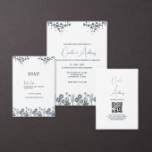 Invitation Fleur sauvage bleu Floral Boho Mariage (Personnalisez la collection de ce créateur indépendant.)
