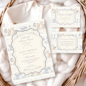 Invitation Bain de bébé Ourson aux myrtilles Baby Shower