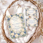 Carte D'accompagnement Blueberry Floral Wreath Diapper Raffle