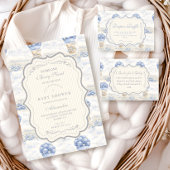 Invitation Bébé en Montgolfière Fleur de Myrtille Shower de N