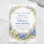Invitation Fête bébé douce myrtille