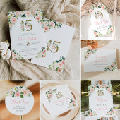 Save The Date Quinceañera rose Floral Enregistrer la date Photo 