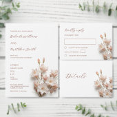 Menu  Blush 3D Boho Flowers White (Personnalisez la collection de ce créateur indépendant.)