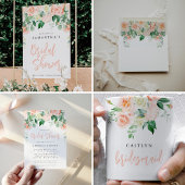 Blush Floral Bridal Shower Invitation Kaart