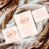 Invitation Blush Floral Elegant 50th Birthday Celebration