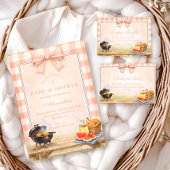 Invitation Blush Gingham Baby Q Baby Shower