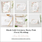 Flore rose Dusty Blush Gold Greenery Pas de menu R