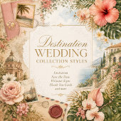 Invitation Évasion de mariage tropicale luxe rose doré