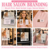 Carte De Visite Code QR du salon de coiffure Rose Blush sur les ré