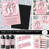 Poster Fifty Fabulous Pink 50th Birthday Welcome Sign