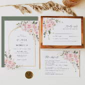 Save The Date Boho Blush Rose Rose Floral Arch Mariage or