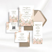 Save The Date Rose Foncé Floral Aquarelle Mariage