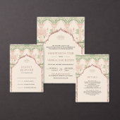 Save The Date Blush Pink Mint Green Lotus Garden Indian Wedding (Personnalisez la collection de ce créateur indépendant.)