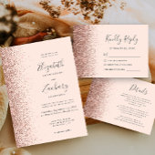 Aimant Parties scintillant en or rose rose vierge Script